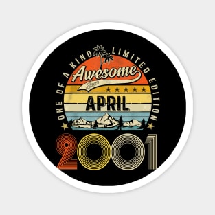 Awesome Since April 2001 Vintage 22nd Birthday Magnet
